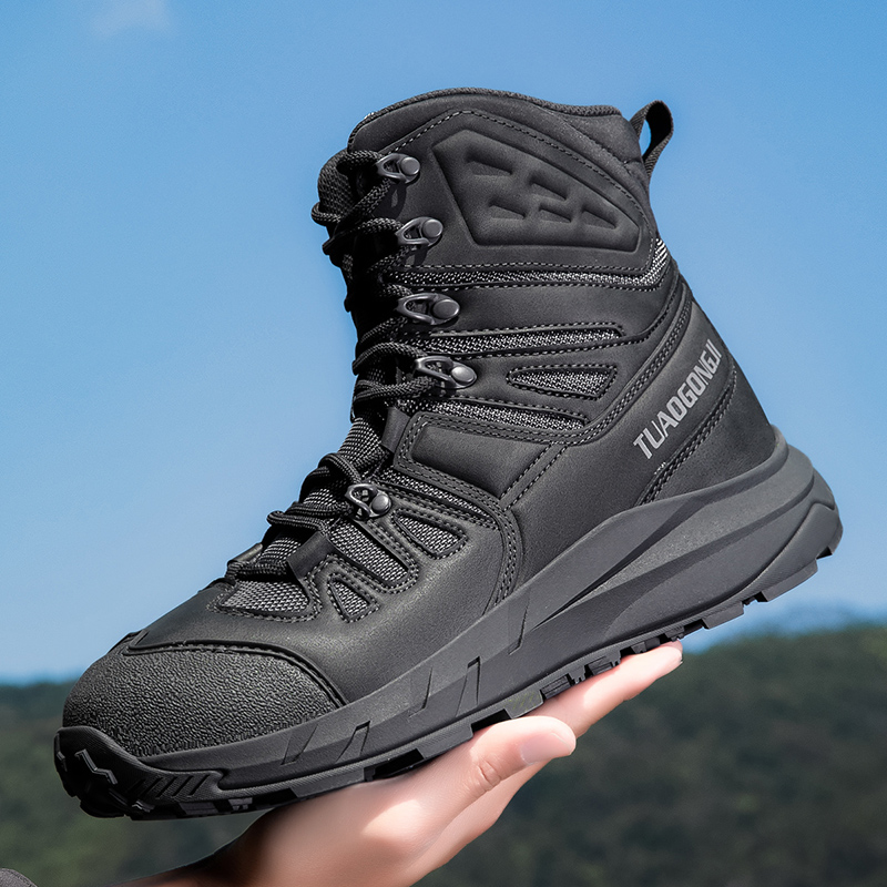 Men'S Shoes Hiking - メンズミリタリータクティカルブーツ アーミーブーツ メンズサイドジッパーミリタリーブーツ メンズ滑り止めアンクルブーツ 作業安全靴 ハイキングシューズ