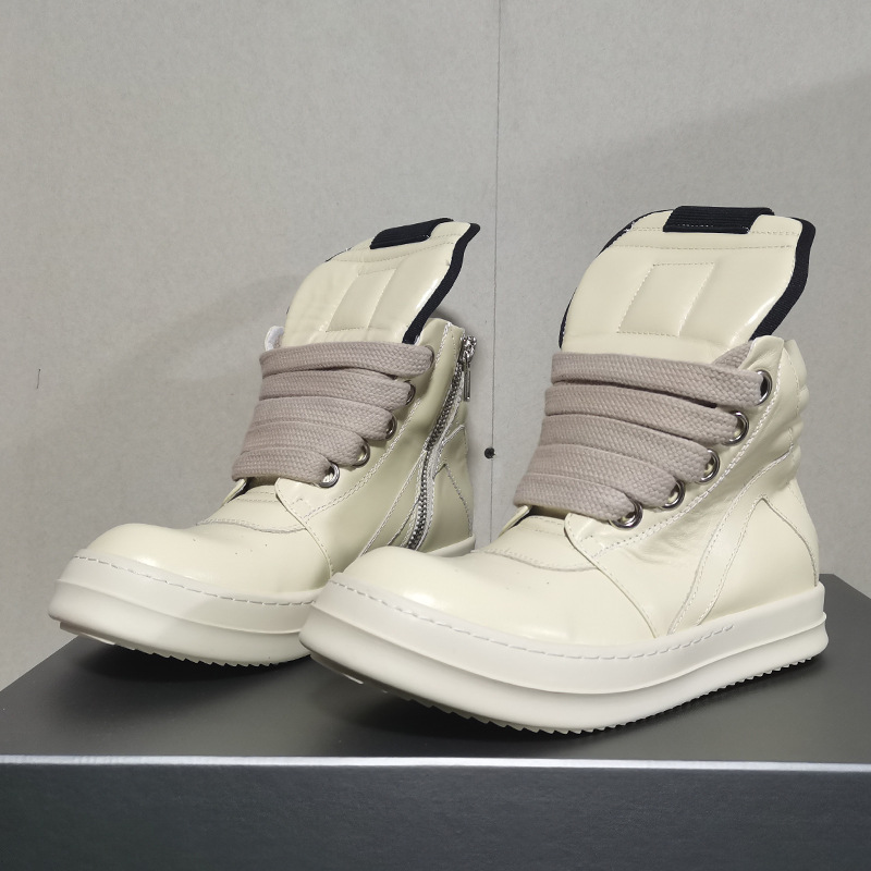 Men'S Shoes Quality Brands - 高品質ハイカットレザーユニセックスシューズ、高級厚底靴ひもデザインブランド、身長アップ効果のあるラグジュアリーレースアップカジュアルブーツ