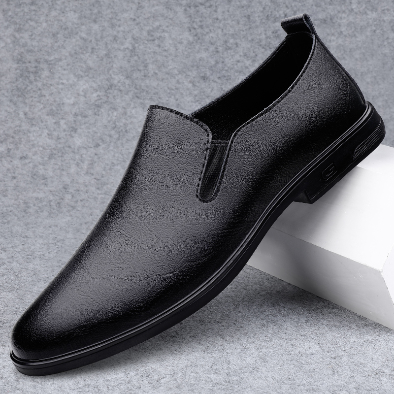 Men'S Shoes Black And White - シンプルな白いソフトソールの快適なローファー、メンズブラックフラットシューズ、夏用中空通気性牛革カジュアルレザーシューズ（男性用）