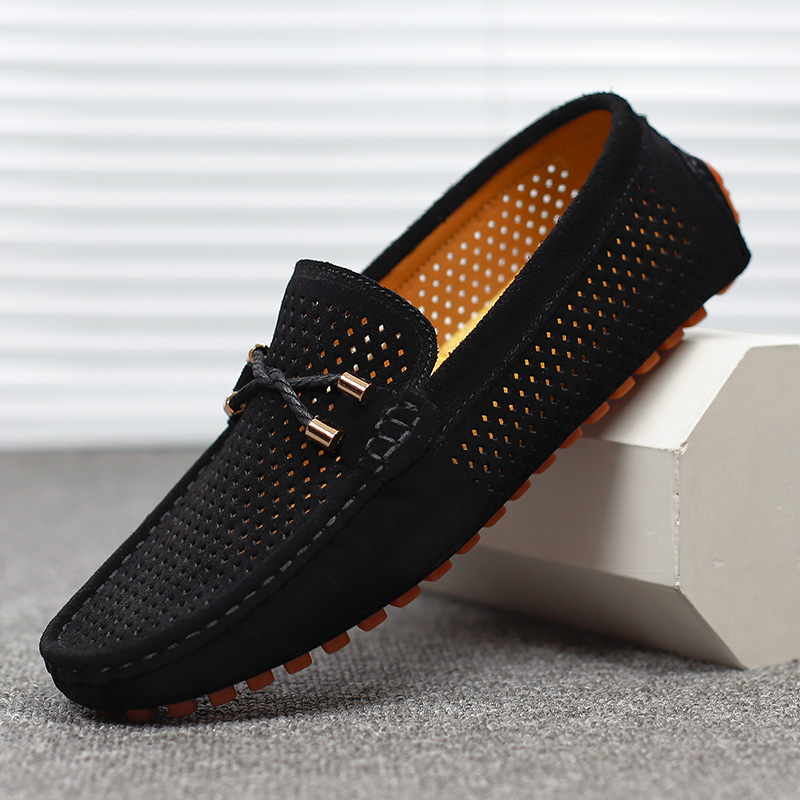 Men'S Shoes Hugo Boss - ファッションスエードメンズカジュアルシューズ本革男のローファースリップオンフラット軽量メンズドライビングシューズ怠惰な靴モカシン
