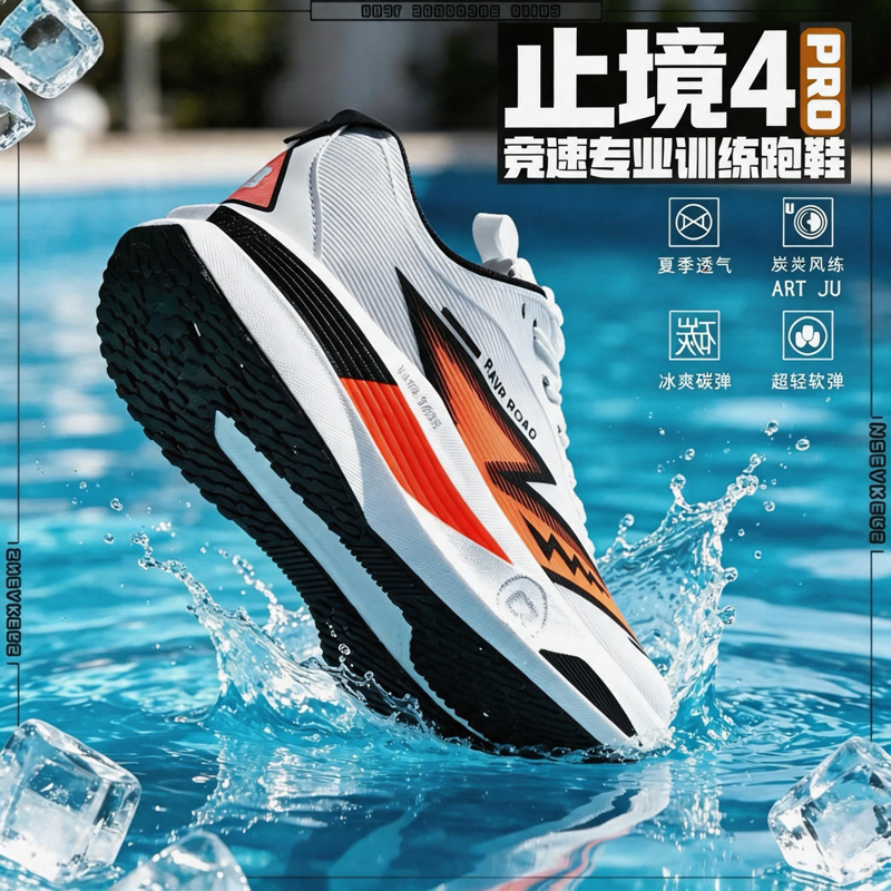 Men Shoes Running - プロマラソンランニングシューズ、カーボンファイバーパネル内蔵、エアベント付き織り込みアッパー、衝撃緩衝クッション、滑り止め加工、長距離走用