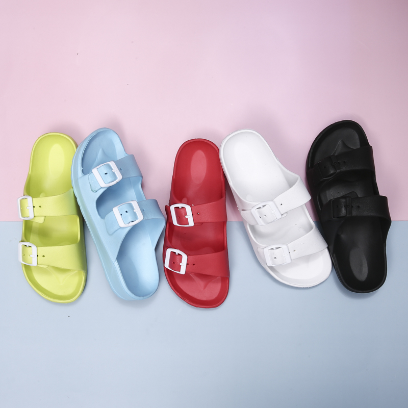 Men'S Shoes Slip On - ハウススリッパ 軽量で調節可能なEVAサンダル、ダブルストラップ付き、カップル向け、屋外＆屋内用スリッパ、男性女性用に最適