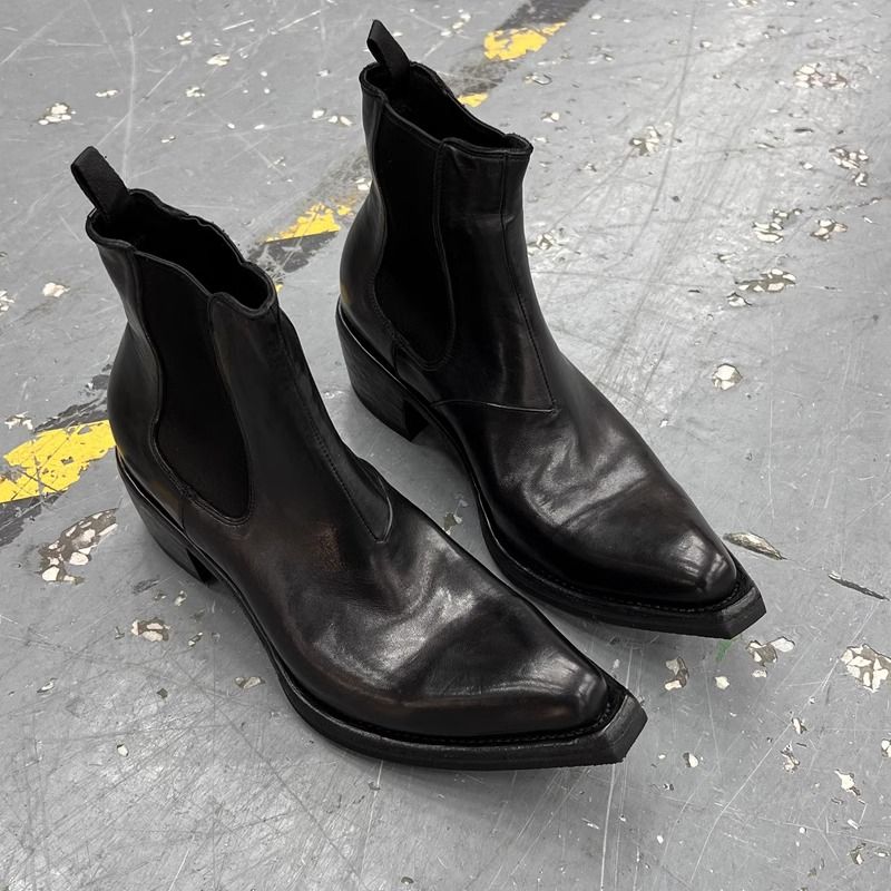 Men'S Shoes Hugo Boss - 高品質メンズシューズデザイナーハイカット身長アップポインテッドトゥチェルシーブーツブリティッシュカジュアルトレンディハイヒールウィザードブーツ