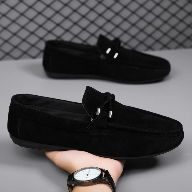 Men'S Shoes Hugo Boss - 男性カジュアルシューズファッションメンズシューズ手作りスエードレザーメンズローファーモカシンスリップオンメンズフラット男性ドライビングシューズ