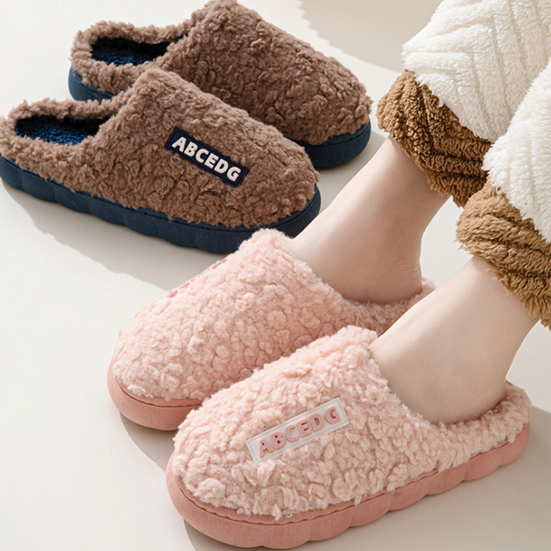 Men'S Shoes Slip On - トレンド冬用カップル室内用滑り止め付きメンズ・レディース兼用ビーチサンダル、暖かいスリッパ、ホームスライド、カジュアル寝室用ソフトコンフォートシューズ