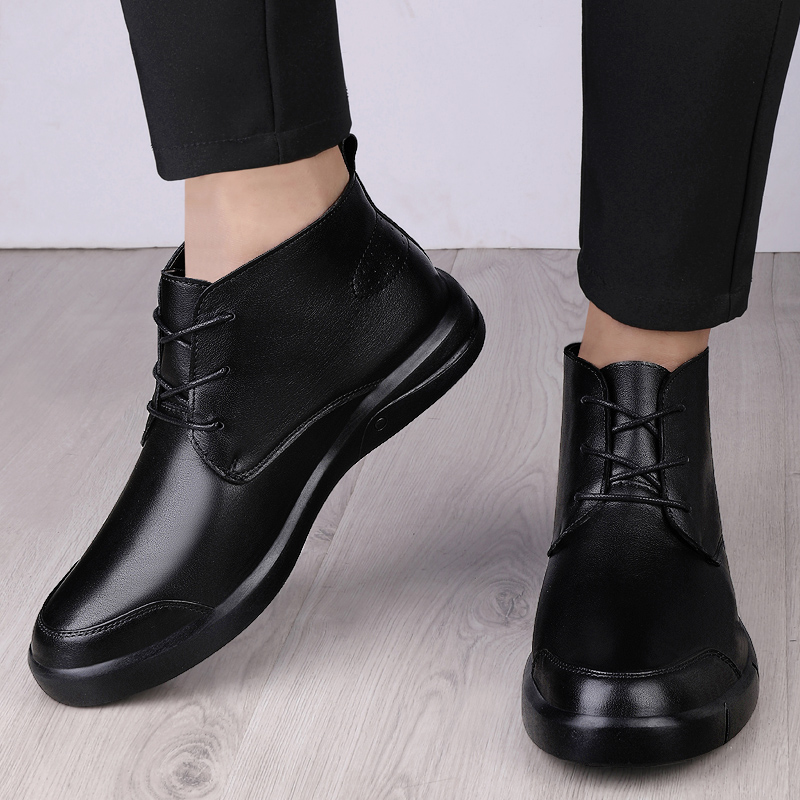 Men'S Shoes Hugo Boss - 有名高級アンクルブーツ高品質メンズシューズ本革カジュアルシューズメンズ牛革ドレス暖かい冬用ブーツメンズ
