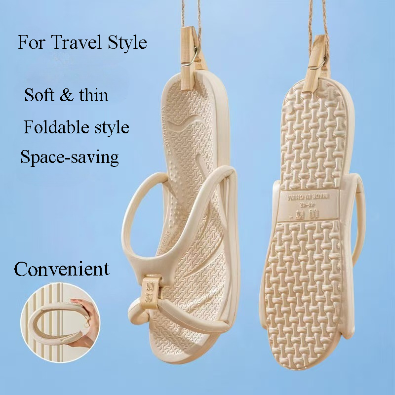 Men'S Shoes Slip On - 折りたたみ式トラベルスリッパ ユニセックス EVA フリップフロップ ホテル用 滑り止め付き
