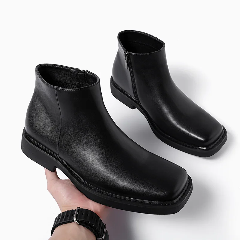 黒の新ファッション男性カジュアル革靴秋冬ドレスアンクルブーツ - Men'S Shoes Hugo Boss のレビューと価格