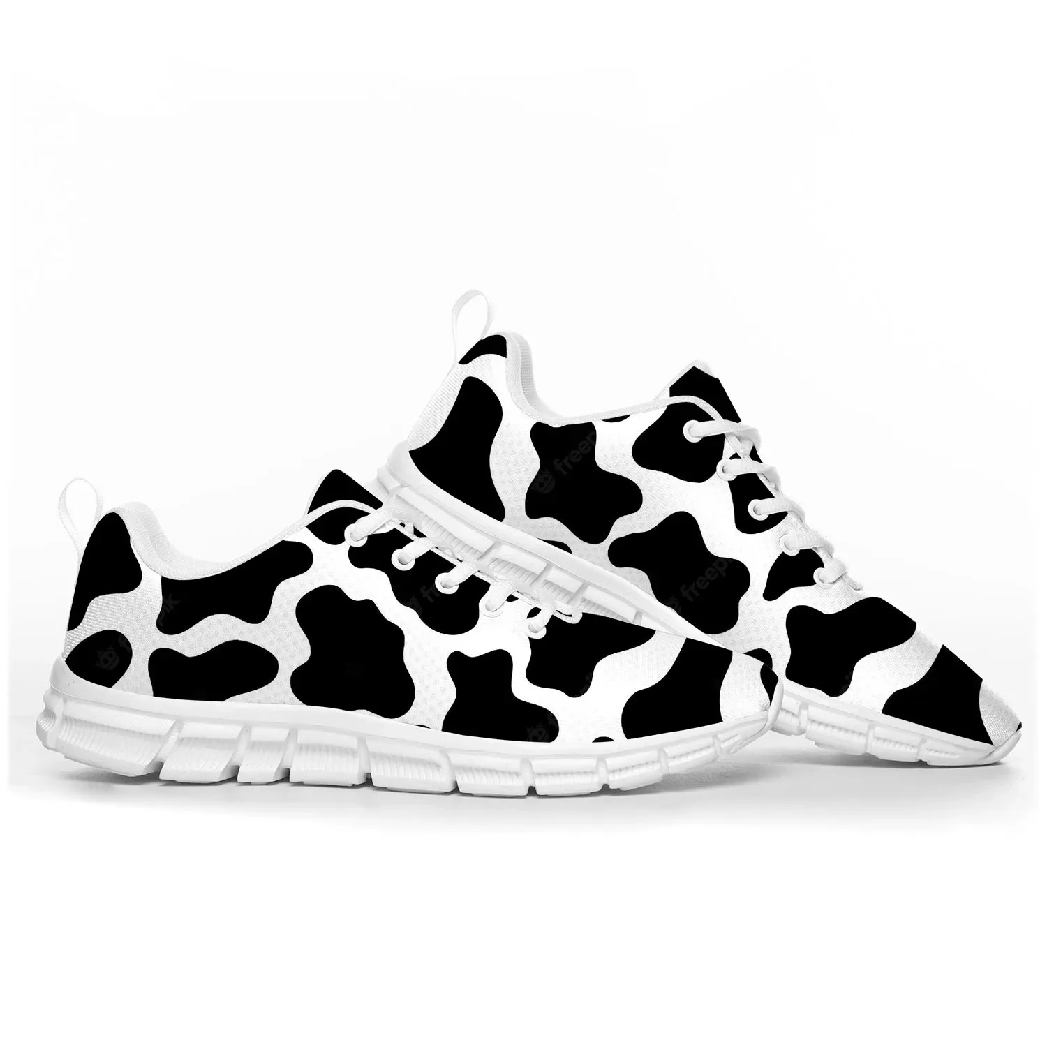 牛プリント 3D パターンスポーツシューズメンズレディーステ - Men'S Shoes Black And White のレビューと価格