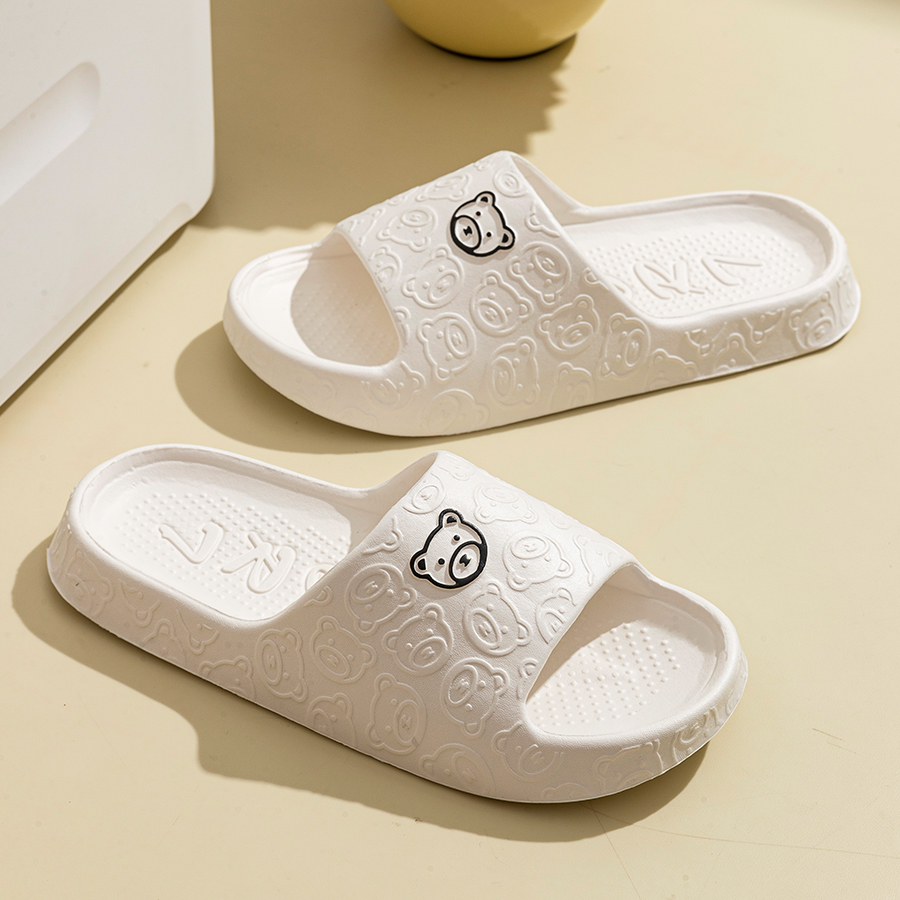 印刷かわいいクマ女性スリッパ夏屋内ソフト漫画サンダル浴室滑り - Men'S Shoes Slip On のレビューと価格