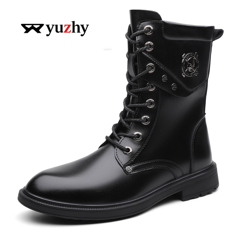 ユニセックス ハイカット 厚底プラットフォームブーツ - 冬 - Men'S Shoes Black And White のレビューと価格