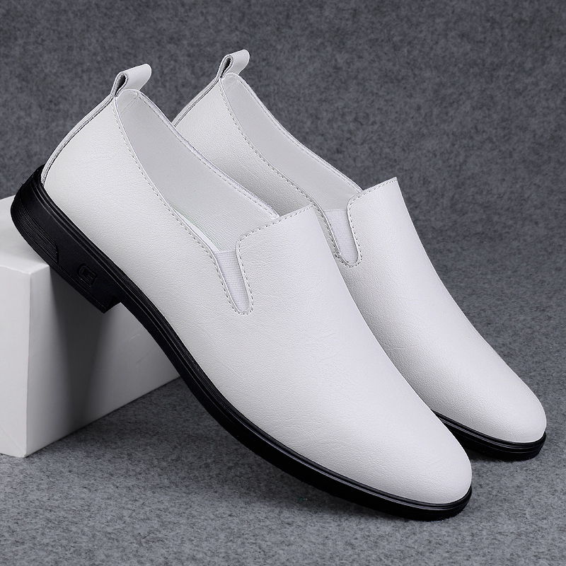 シンプルな白いソフトソールの快適なローファー、メンズブラック - Men'S Shoes Black And White のレビューと価格