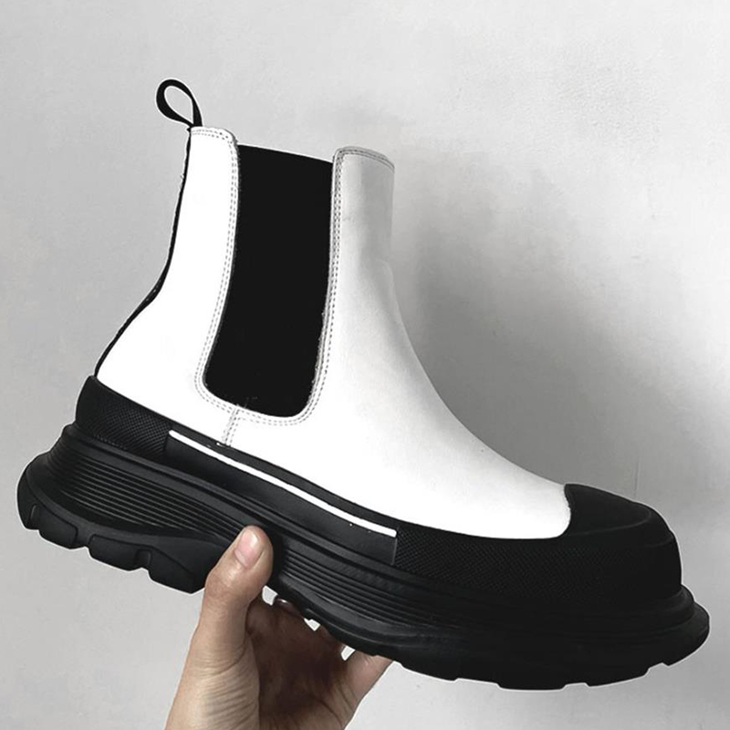 メンズファッション パンクロック チェルシーブーツ ブラック - Men'S Shoes Black And White のレビューと価格