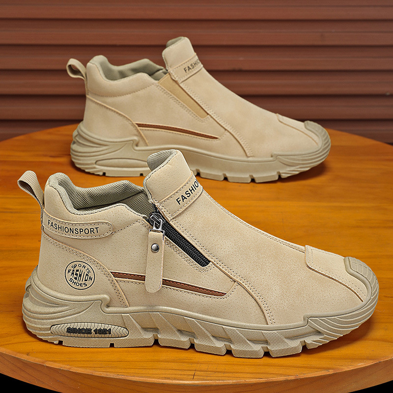 メンズカジュアルジッパー付きショートブーツ スポーツ アウト - Men'S Shoes Hiking のレビューと価格