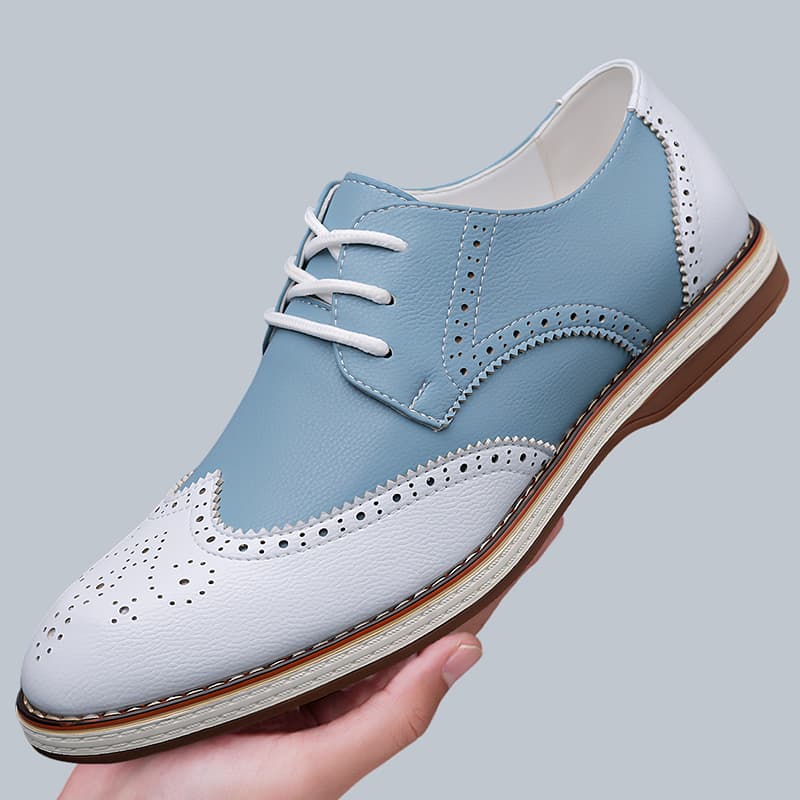 メンズ ホワイト ブルー ツートーン ブローグ オックスフォ - Men'S Shoes Hugo Boss のレビューと価格
