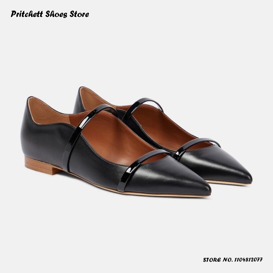 レディース ダブルストラップ レザー バレエシューズ ポイン - Men'S Shoes Slip On のレビューと価格