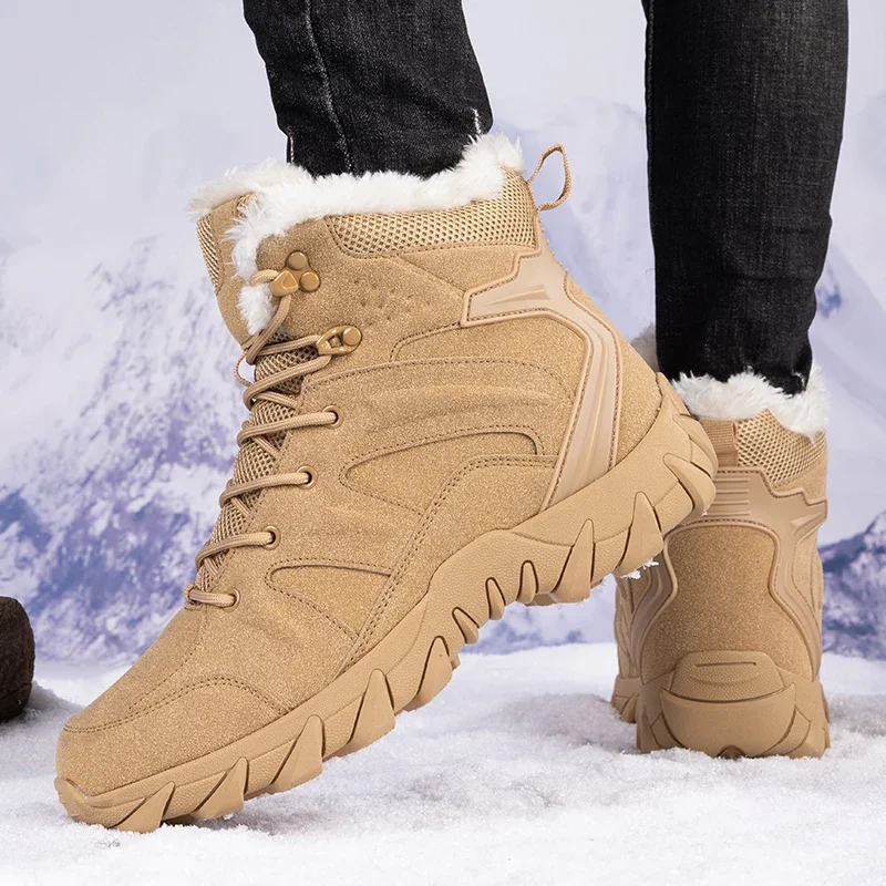 男性冬の戦術的なブーツレースアップ軍事ハイキング靴作業足首砂 - Men'S Shoes Hiking のレビューと価格