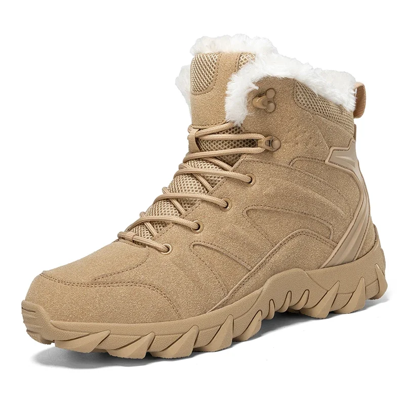 男性冬の戦術的なブーツレースアップ軍事ハイキング靴作業足首砂 - Men'S Shoes Hiking のレビューと価格