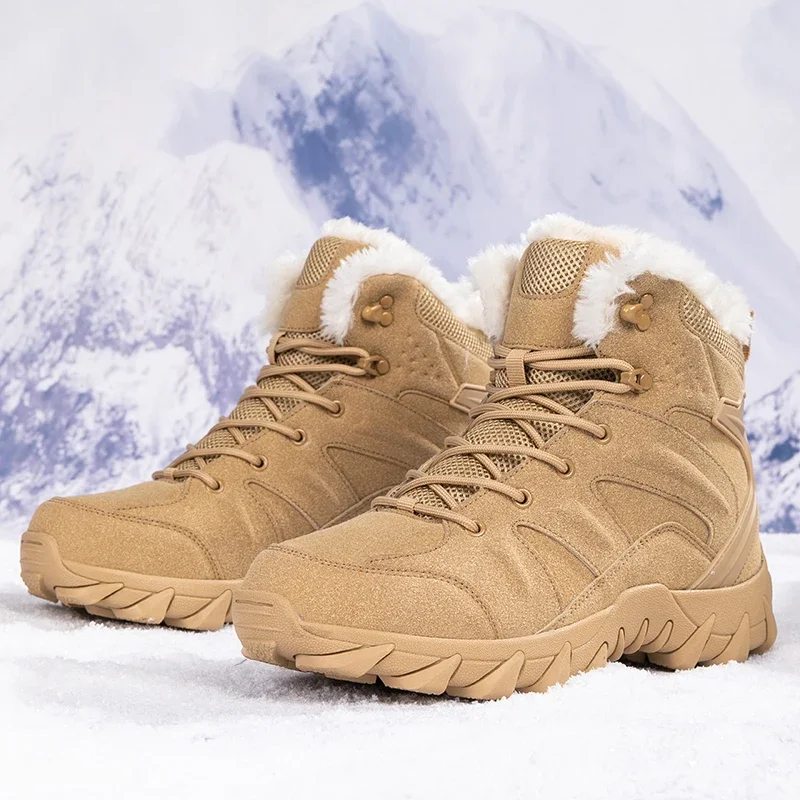 男性冬の戦術的なブーツレースアップ軍事ハイキング靴作業足首砂 - Men'S Shoes Hiking のレビューと価格