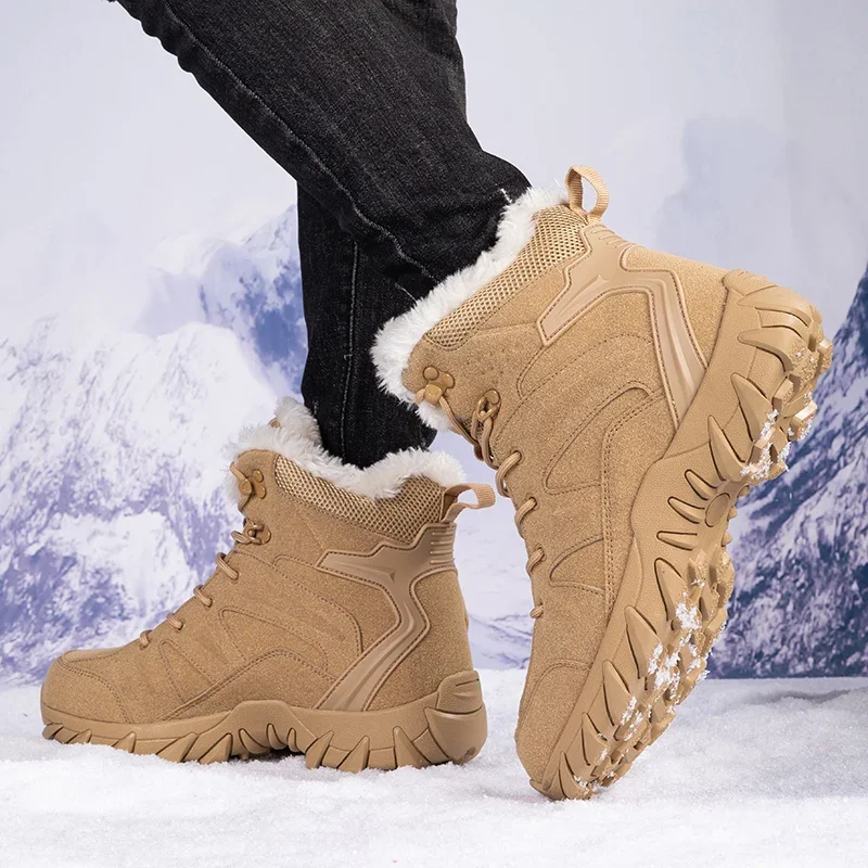 男性冬の戦術的なブーツレースアップ軍事ハイキング靴作業足首砂 - Men'S Shoes Hiking のレビューと価格