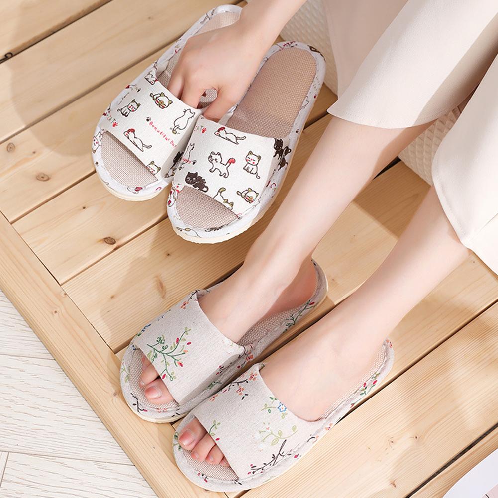 女性用亜麻スリッパ、ホームスリッパ、リネンサマースリッパ、軽 - Men'S Shoes Slip On のレビューと価格