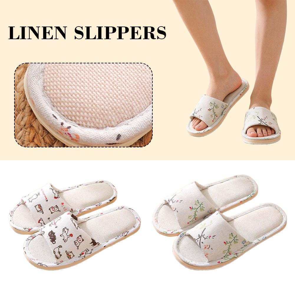 女性用亜麻スリッパ、ホームスリッパ、リネンサマースリッパ、軽 - Men'S Shoes Slip On のレビューと価格