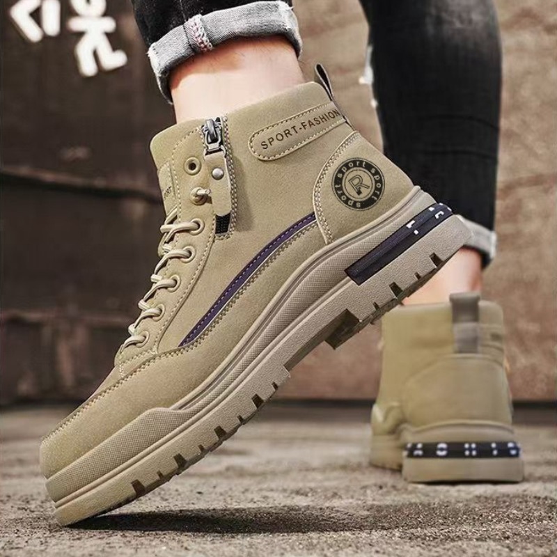 男性レトロハイトップワークブーツ秋耐摩耗性ハイキング登山靴屋 - Men'S Shoes Hiking のレビューと価格