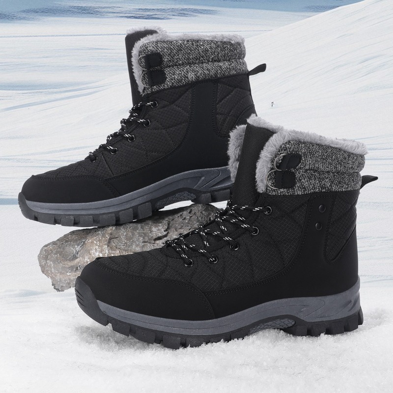 暖かい豪華な滑り止めアウトドアハイキングブーツ冬メンズスノー - Men'S Shoes Hiking のレビューと価格