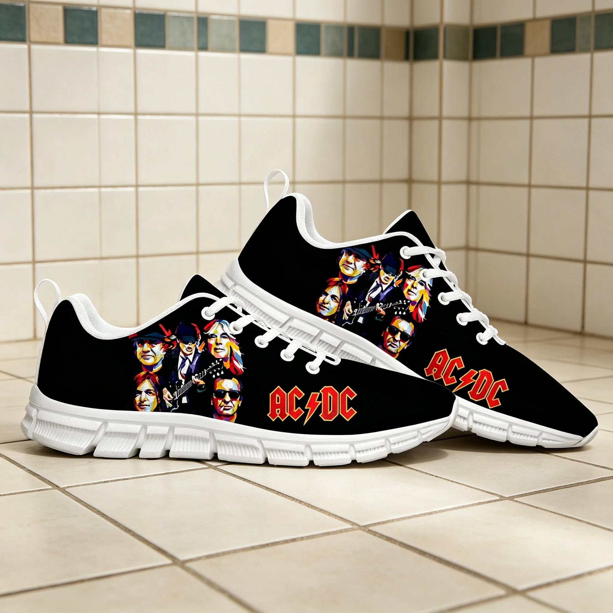 AC/DC ロックバンド レトロプリント カスタムスニーカー - Men'S Shoes Dc のレビューと価格