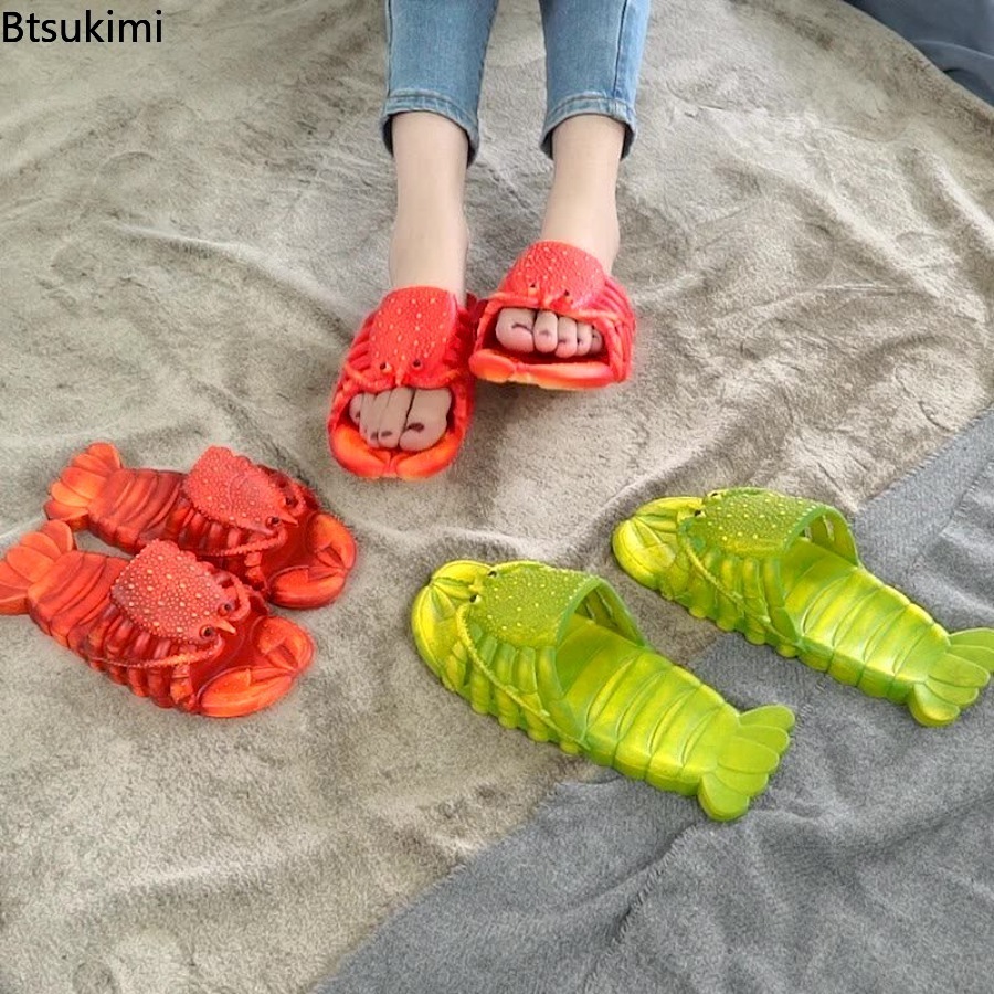 2026年新作 夏用 楽しい漫画風ロブスタースリッパ PVC - Men'S Shoes To Women'S のレビューと価格