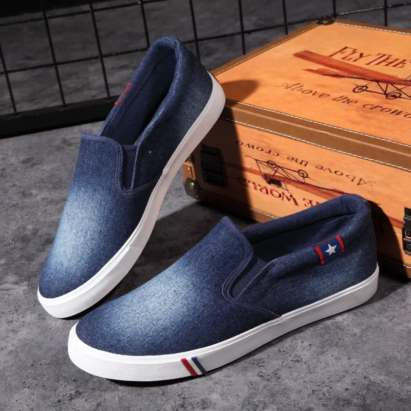 デニムメンズキャンバスシューズスリッポンスニーカー男性フラッ - Men Shoes Vans のレビューと価格