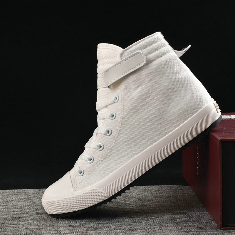 メンズカジュアルキャンバススニーカー,ファッショナブルなハイ - Men'S Shoes Black And White のレビューと価格