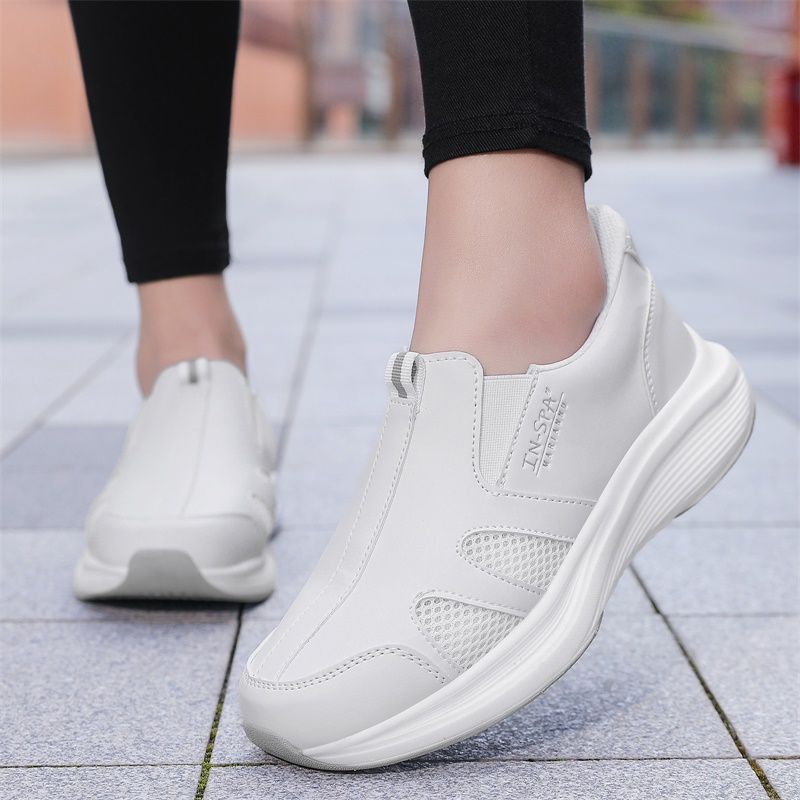 女性男性ナース作業靴通気性メッシュスリッポンローファーホワイ - Men'S Shoes Black And White のレビューと価格